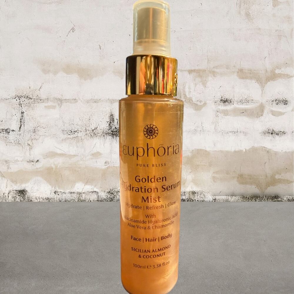 Euphoria Pure Bliss Golden Hydration Serum Mist in Sicilian Almond & Coconut NEW